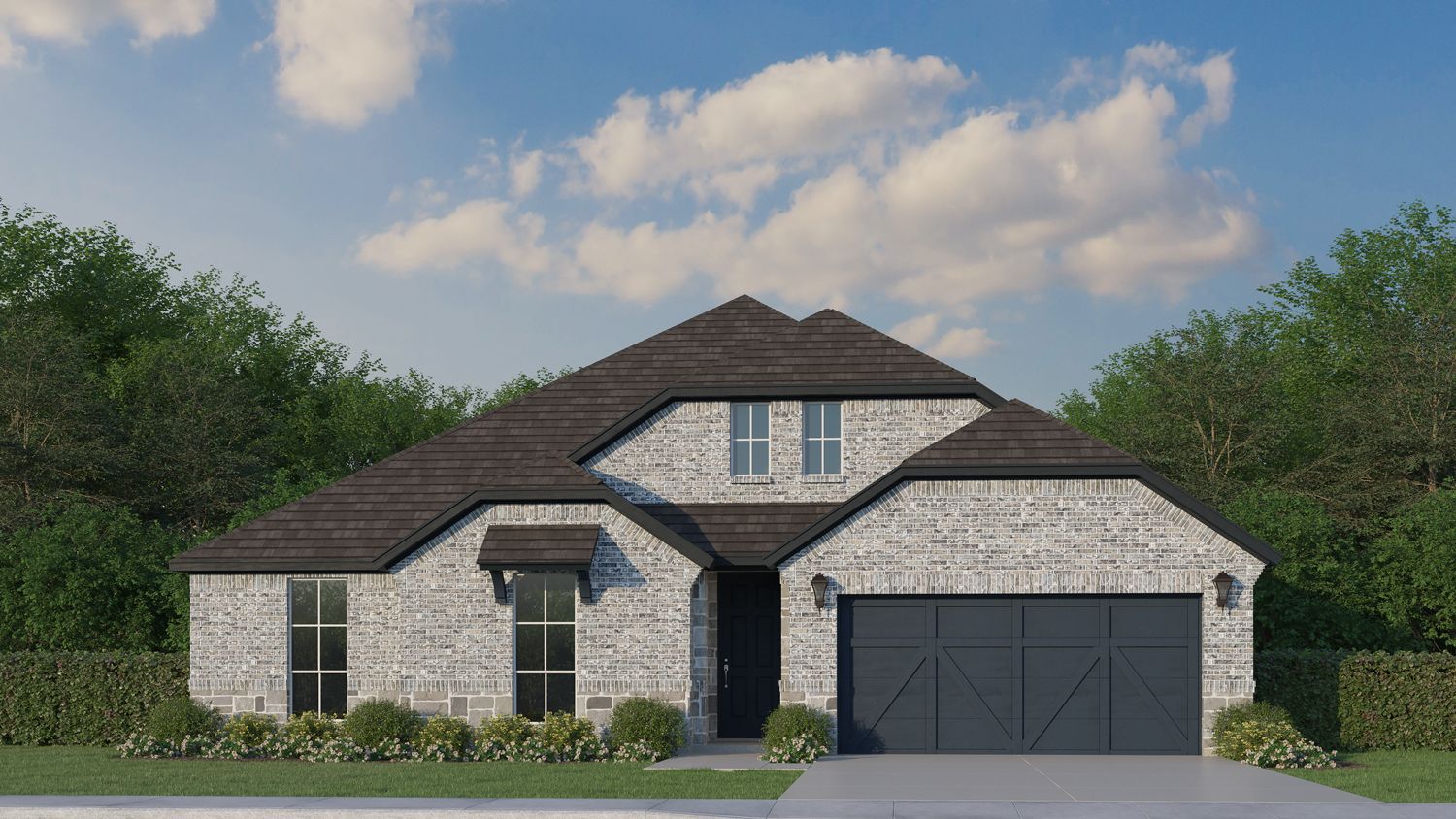 Plan 1681 Elevation B with Stone