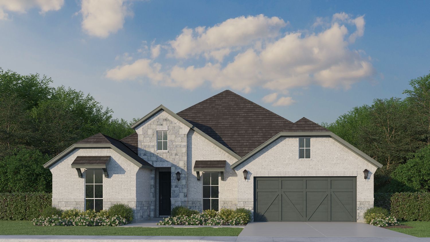 Plan 1688 Elevation B with Stone