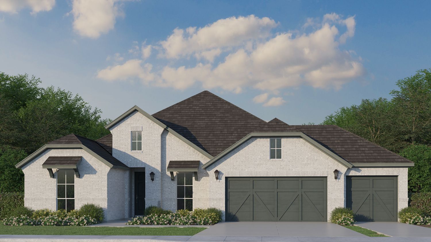 Plan 1688 Elevation B 3-Car Garage
