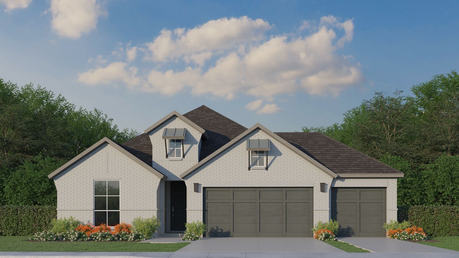Plan 1532 Elevation C with 3rd Car Garage