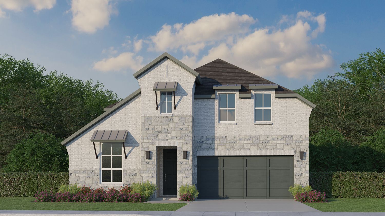 Plan 1533 Elevation C with Stone