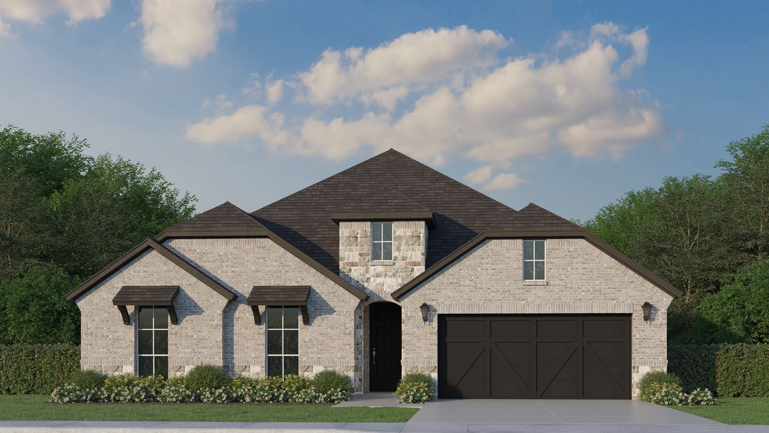 Plan 1683 Elevation B with Stone