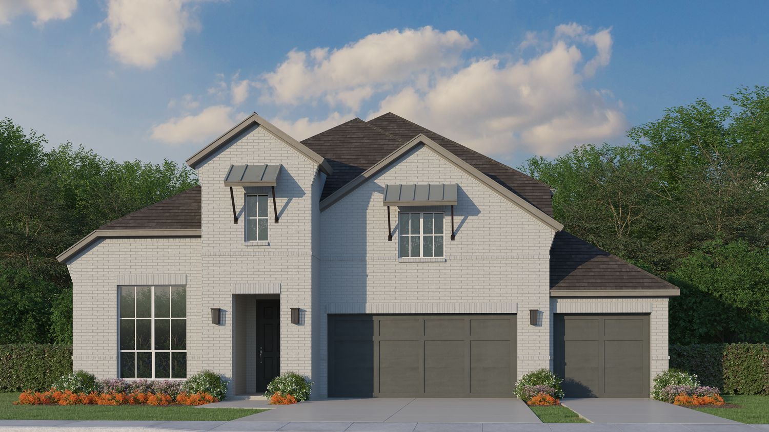 Plan 1536 Elevation C with 3rd Car Garage