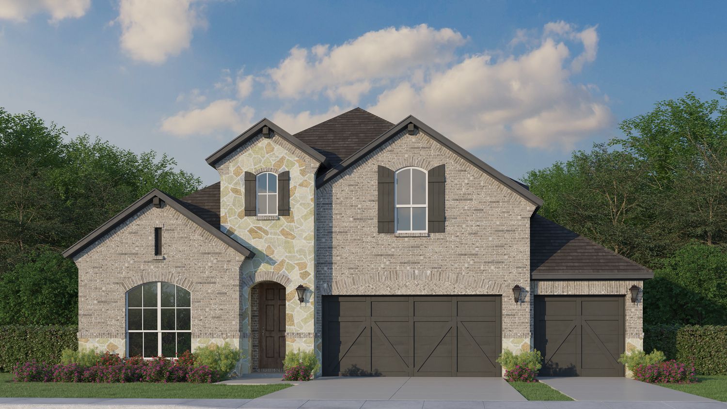 Plan 1533 Elevation A w/ Stone (3C)