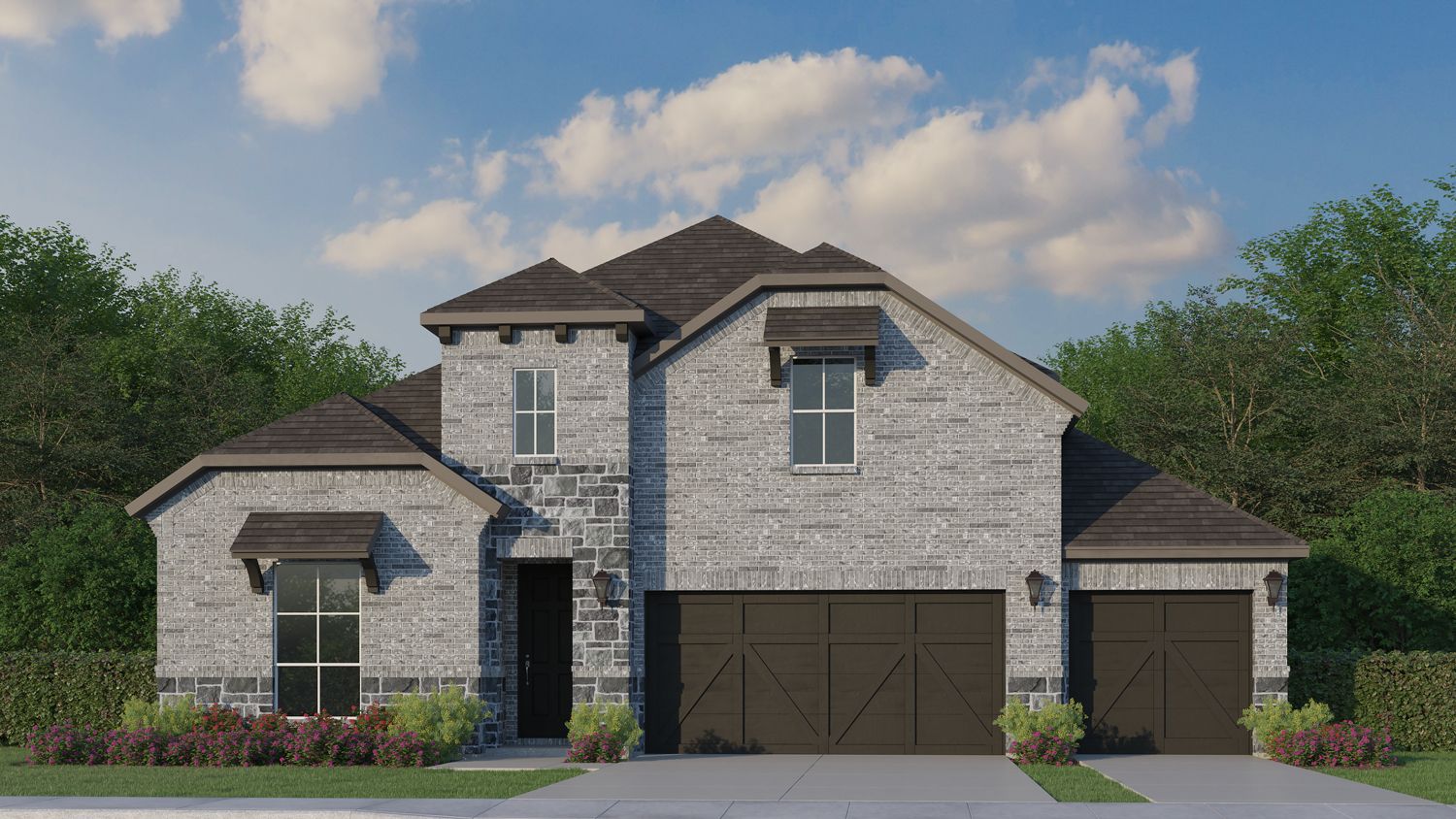 Plan 1533 Elevation B w/ Stone (3C)