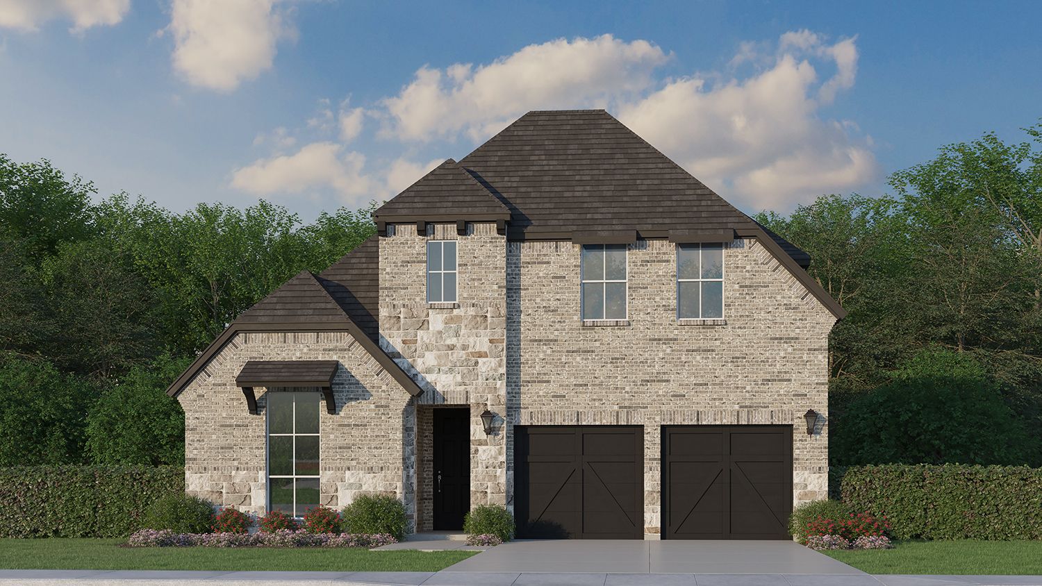 Plan 1543 Elevation B with Stone
