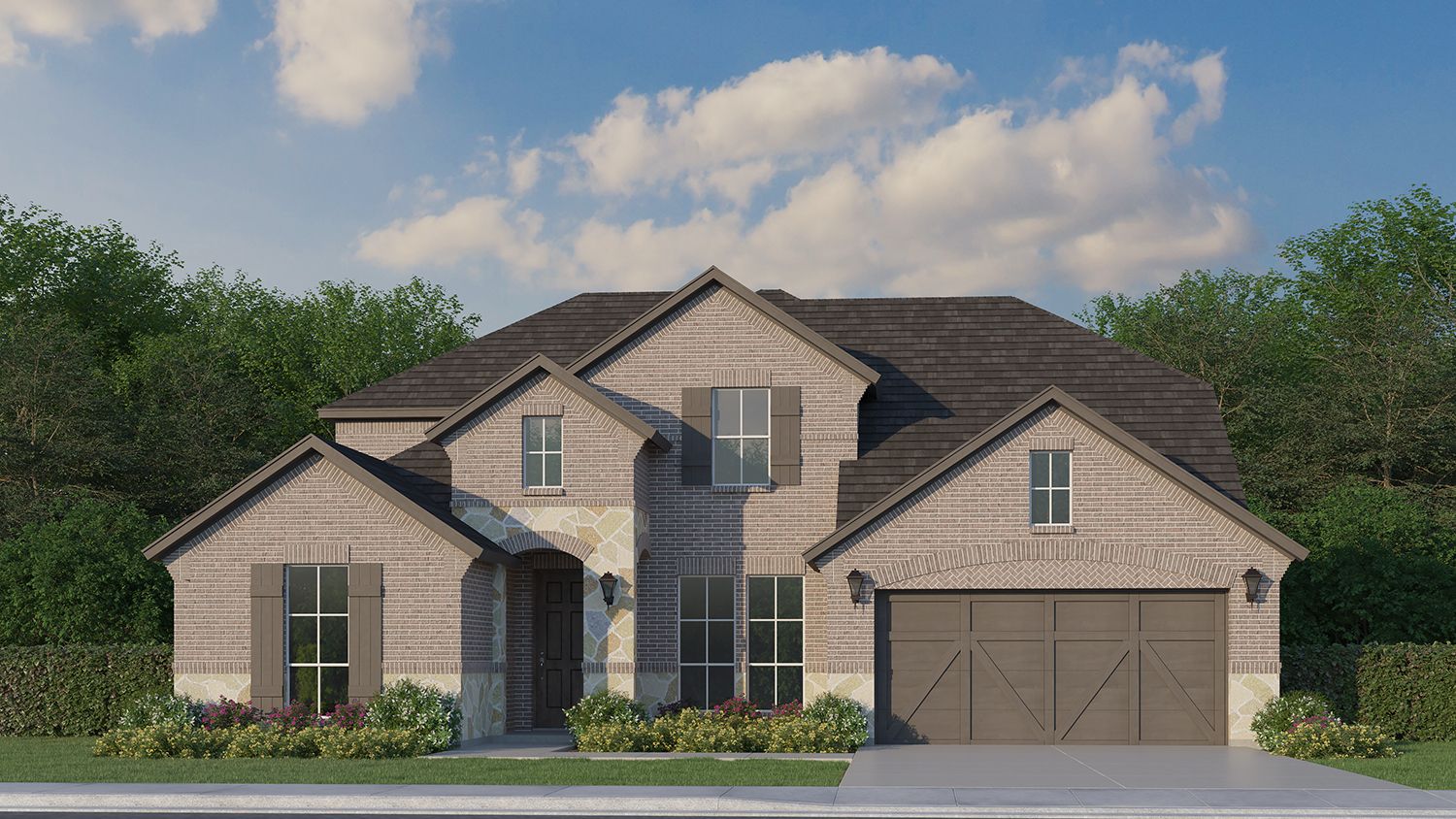 Plan 1686 Elevation A with Stone