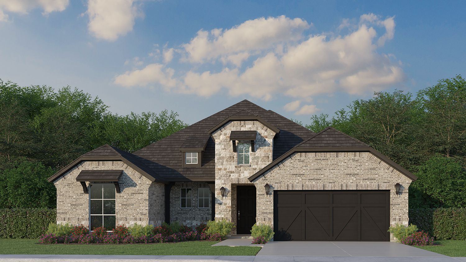 Plan 1690 Elevation B with Stone
