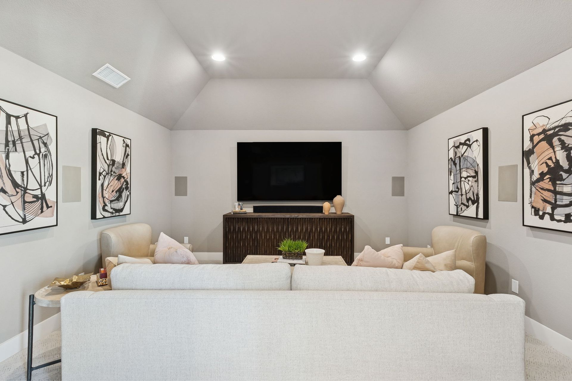 Plan 1640 Media Room - Bella Casa Model Photo