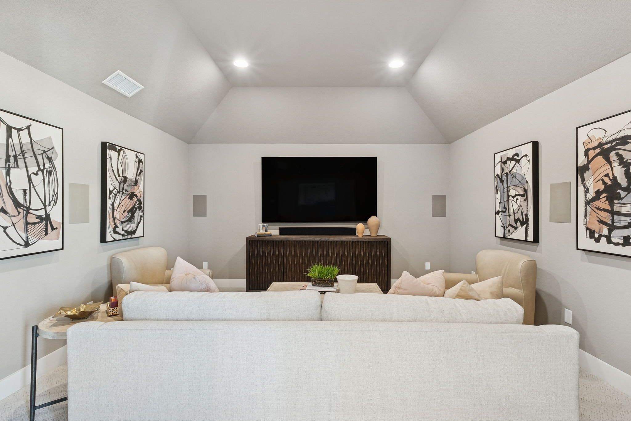 Plan 1640 Media Room - Bella Casa Model Photo