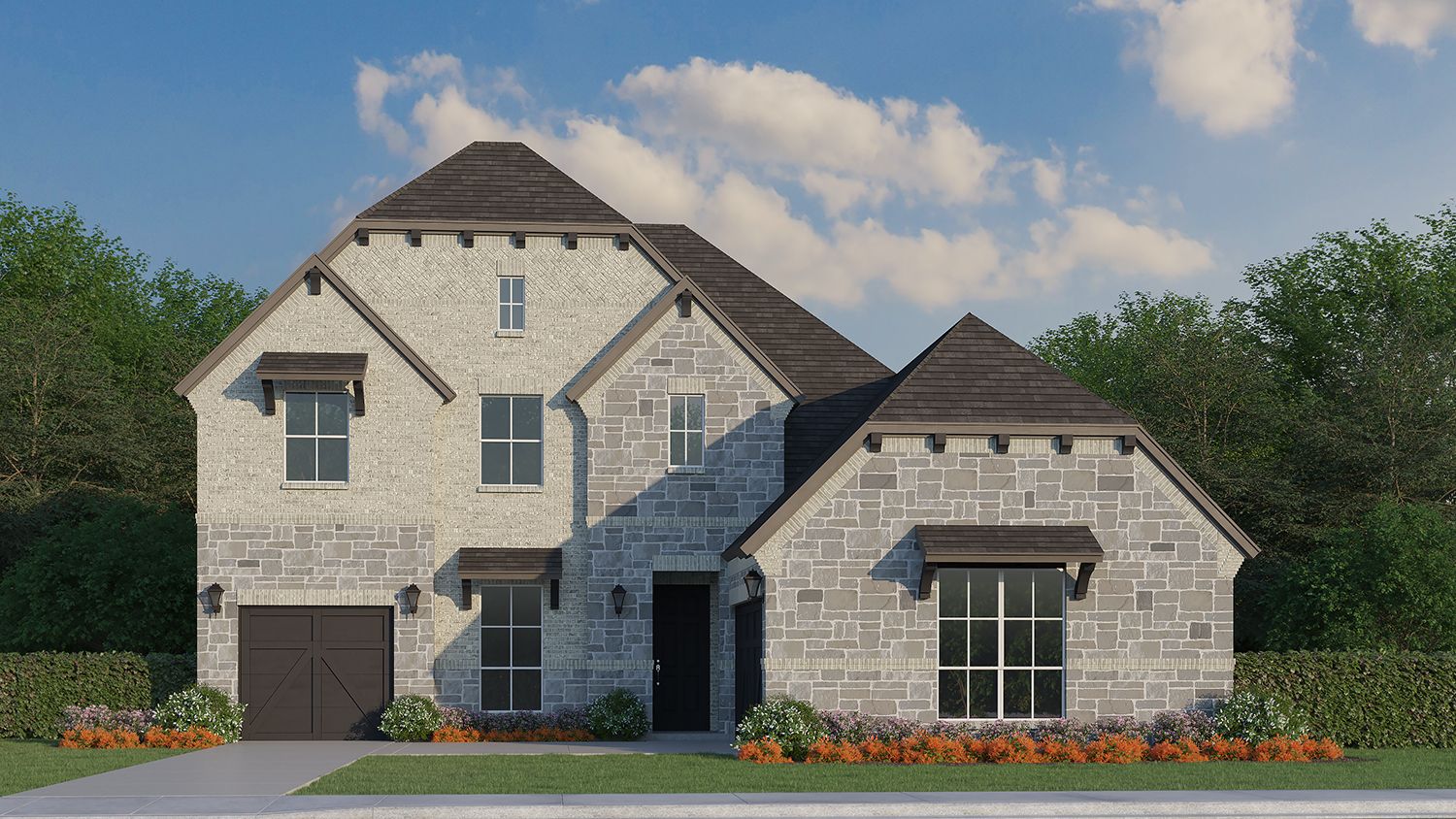 Plan 1647 Elevation B w/ Stone