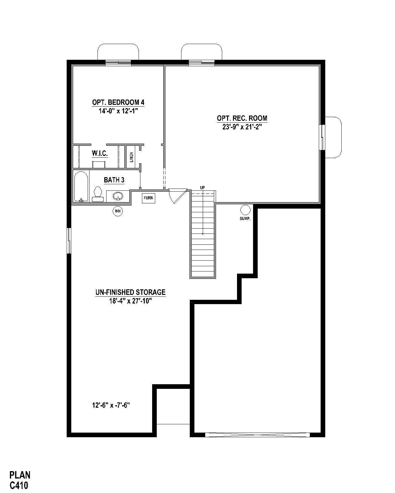Plan C410 Base Rec Bed