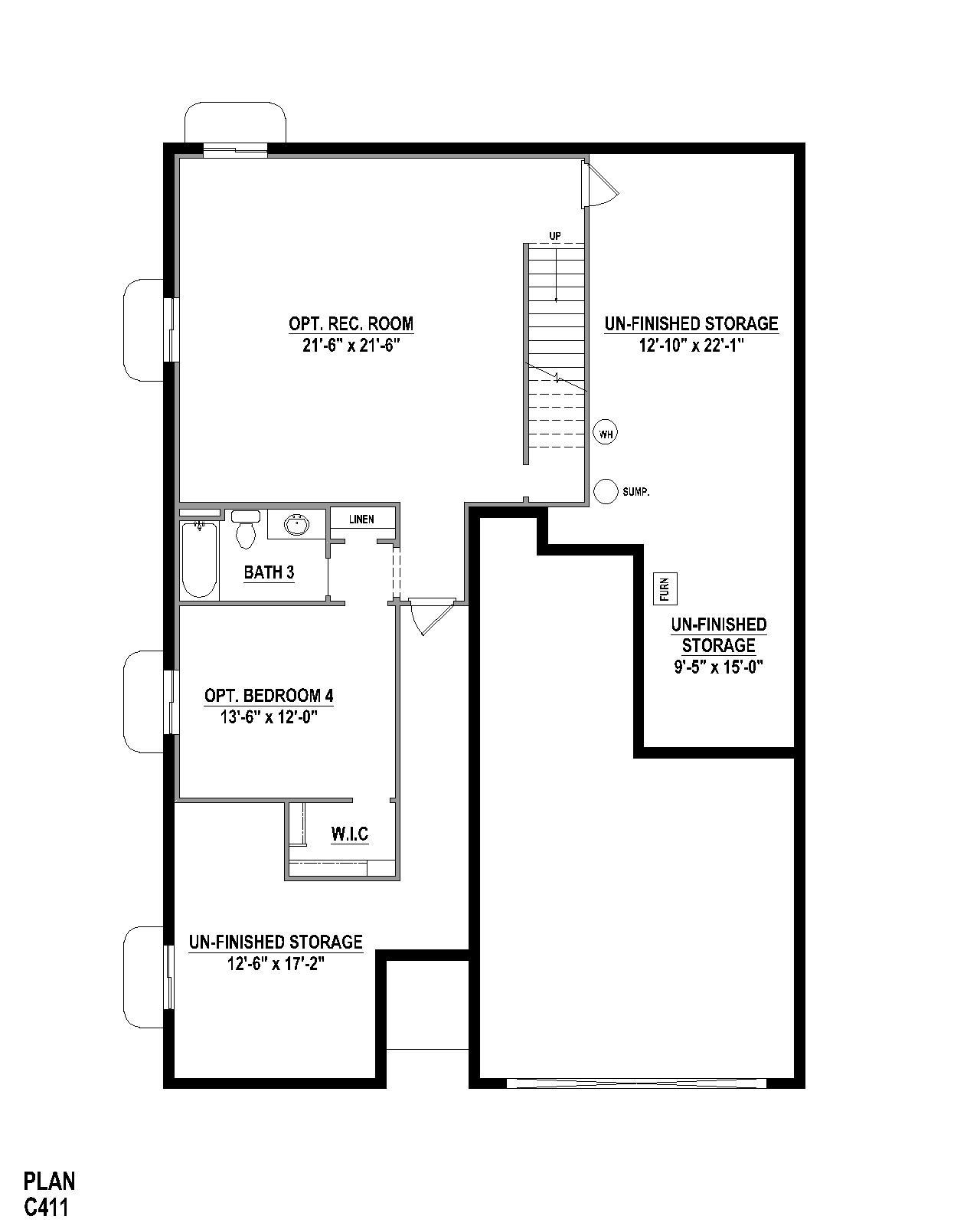 Plan C411 Base Rec Bed