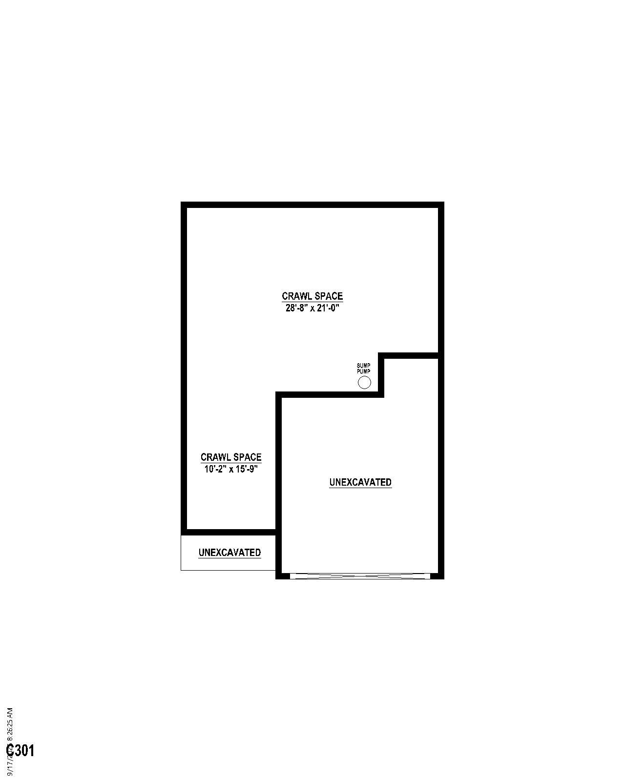 Plan C301 Crawl Space