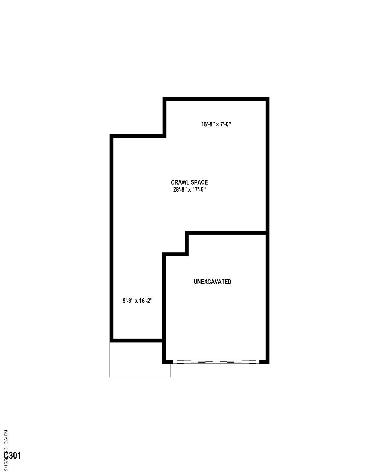 Plan C303 Crawl Space