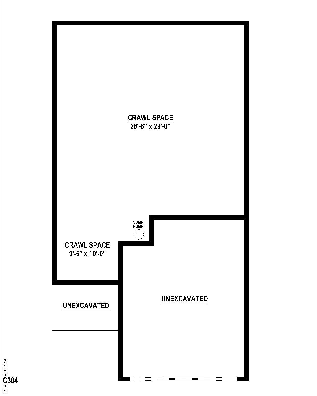 Plan C304 Crawl Space