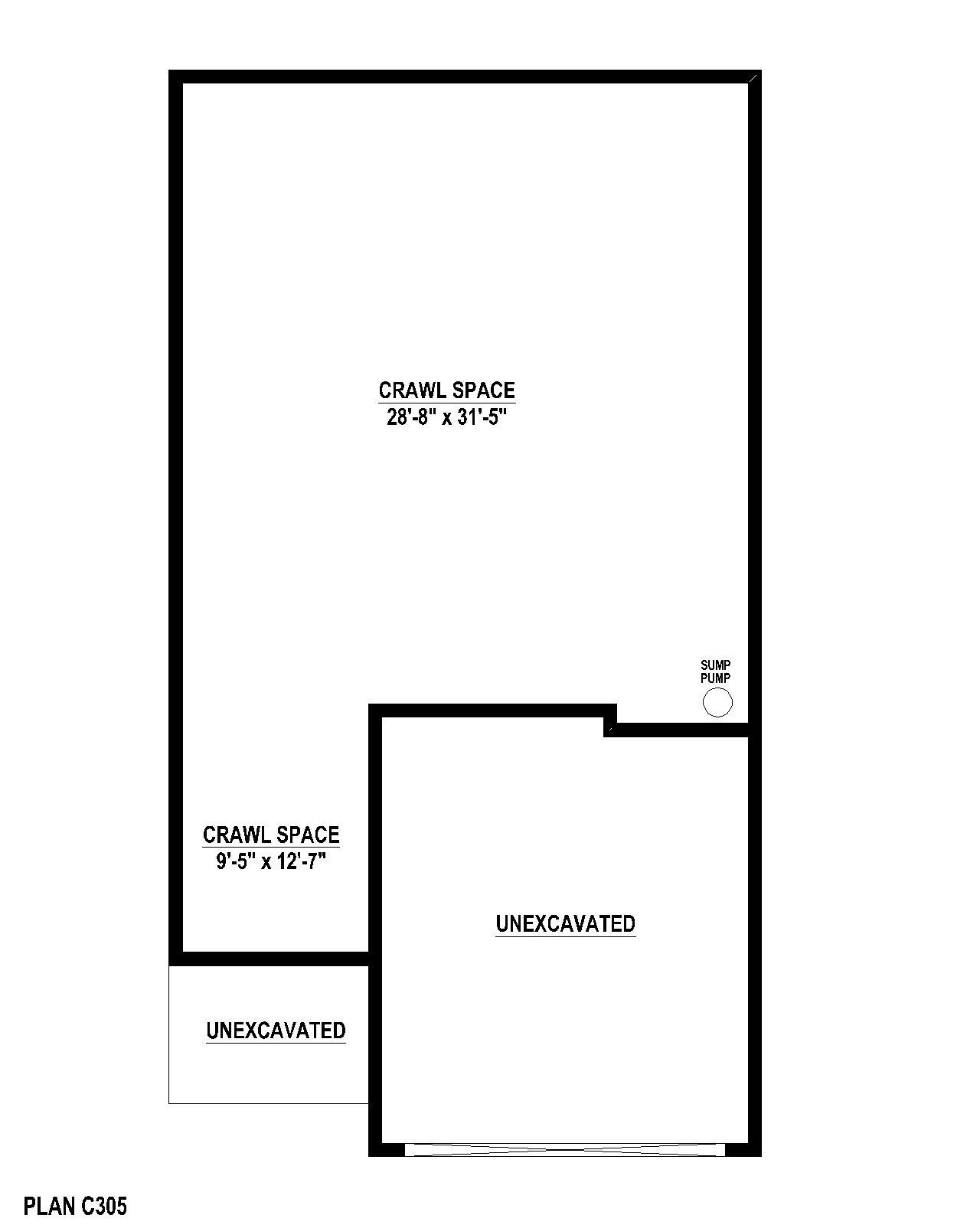 Plan C305 Crawl Space