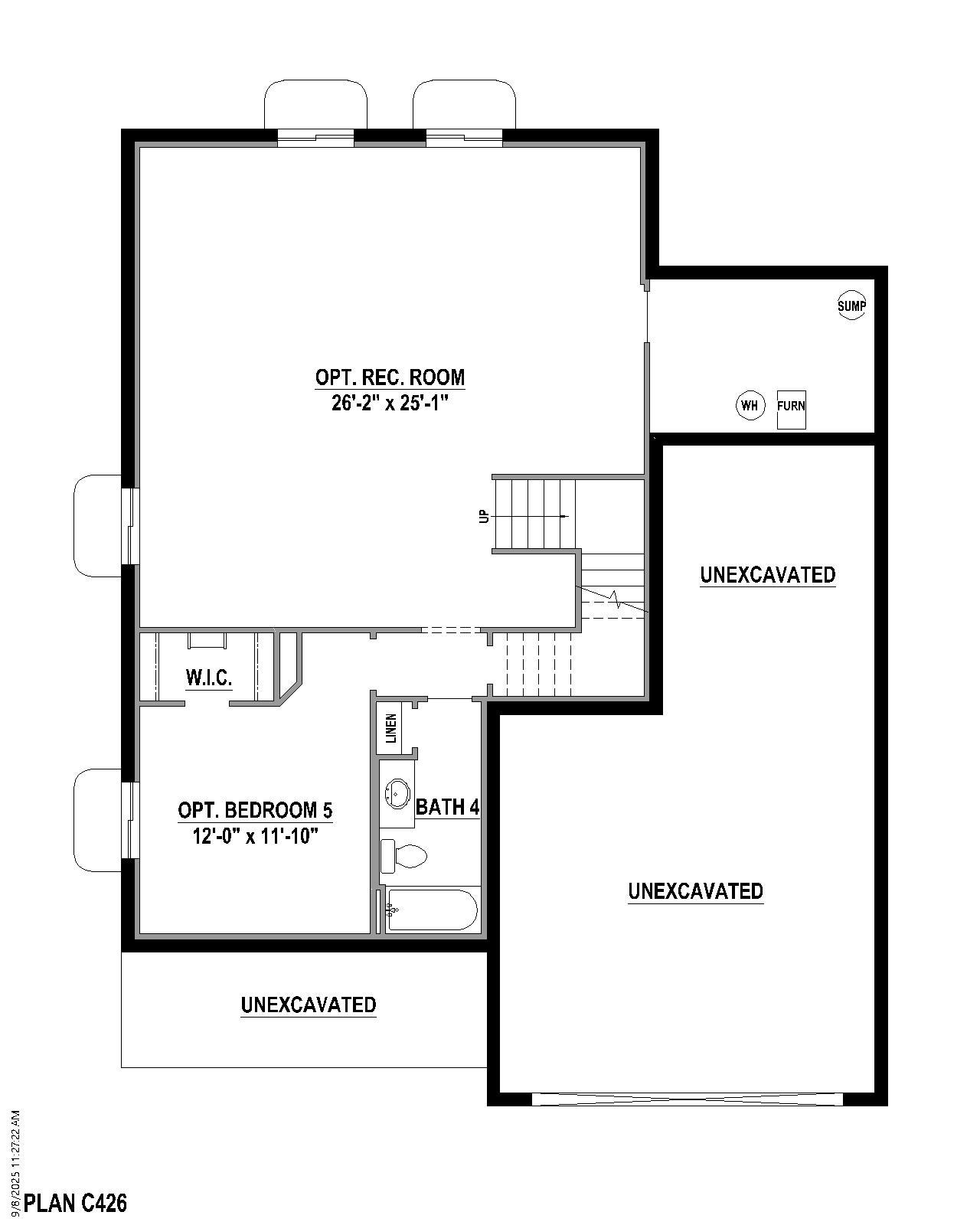 Plan C426 Base Bed