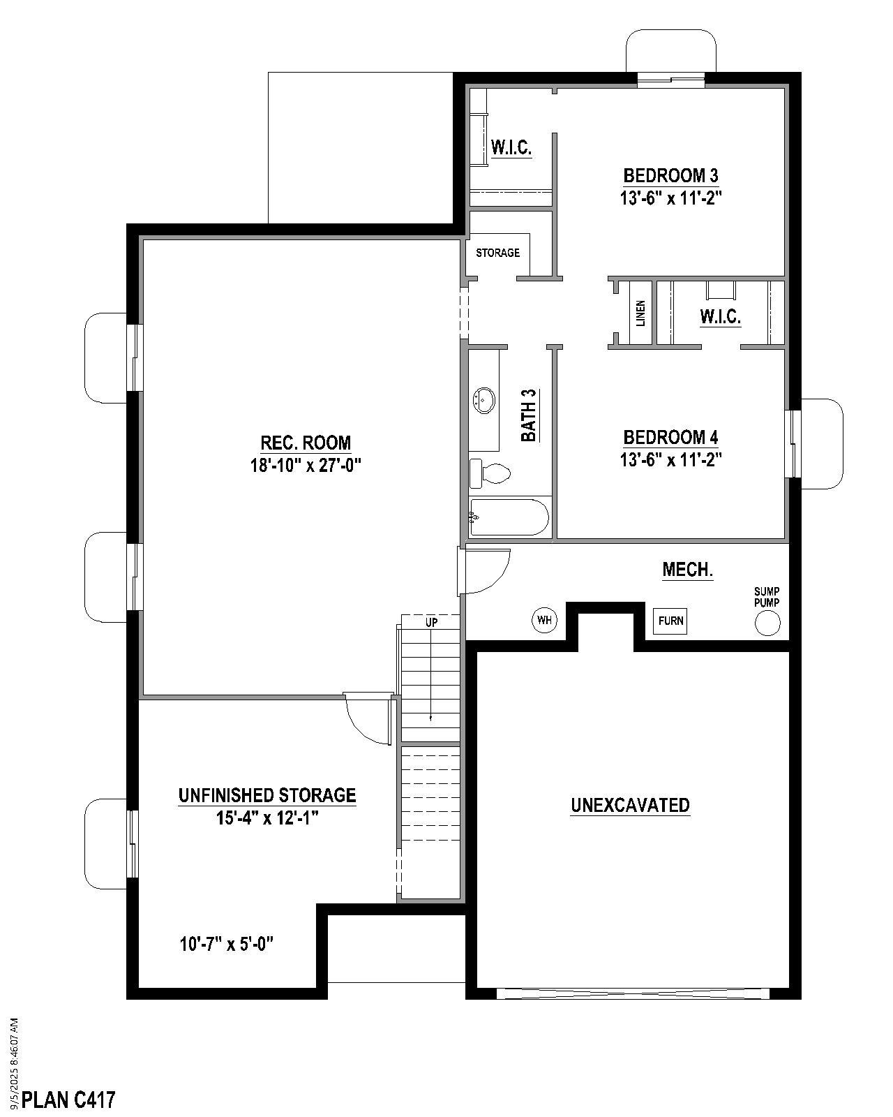 Plan C417 Base Bed