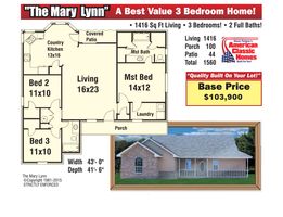 The 
          Mary Lynn Floor Plan - American Classic Homes