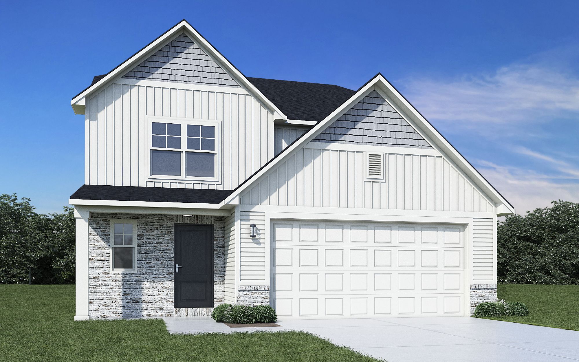 Elevation E, Brick B with Porch