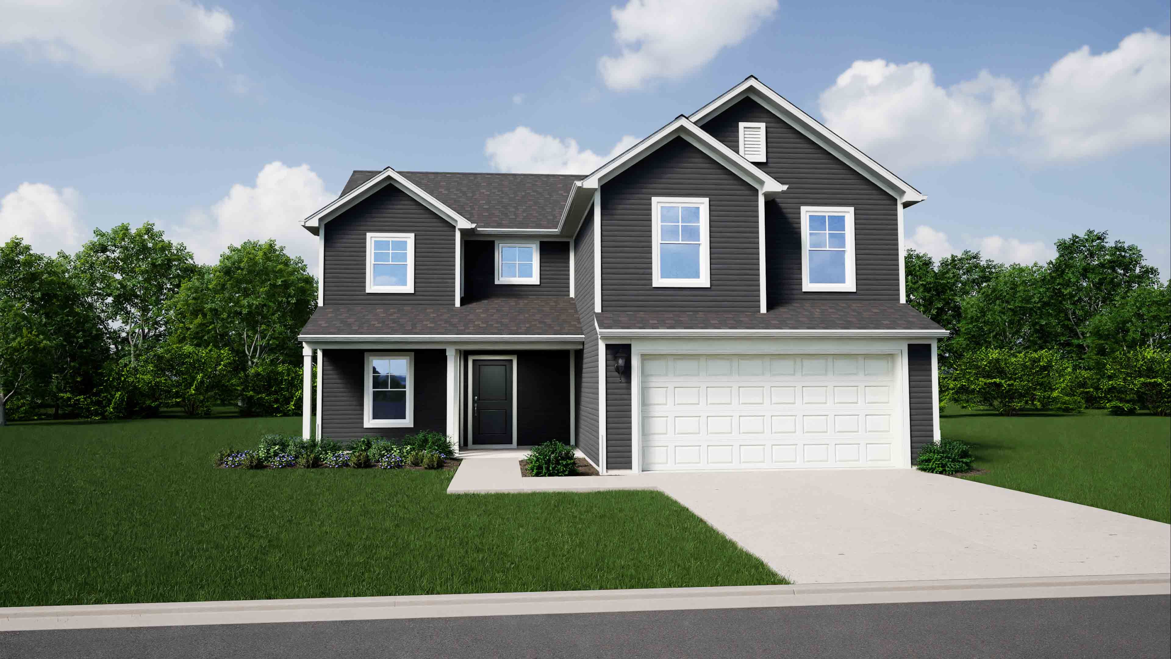 Elevation A, No Brick with Porch