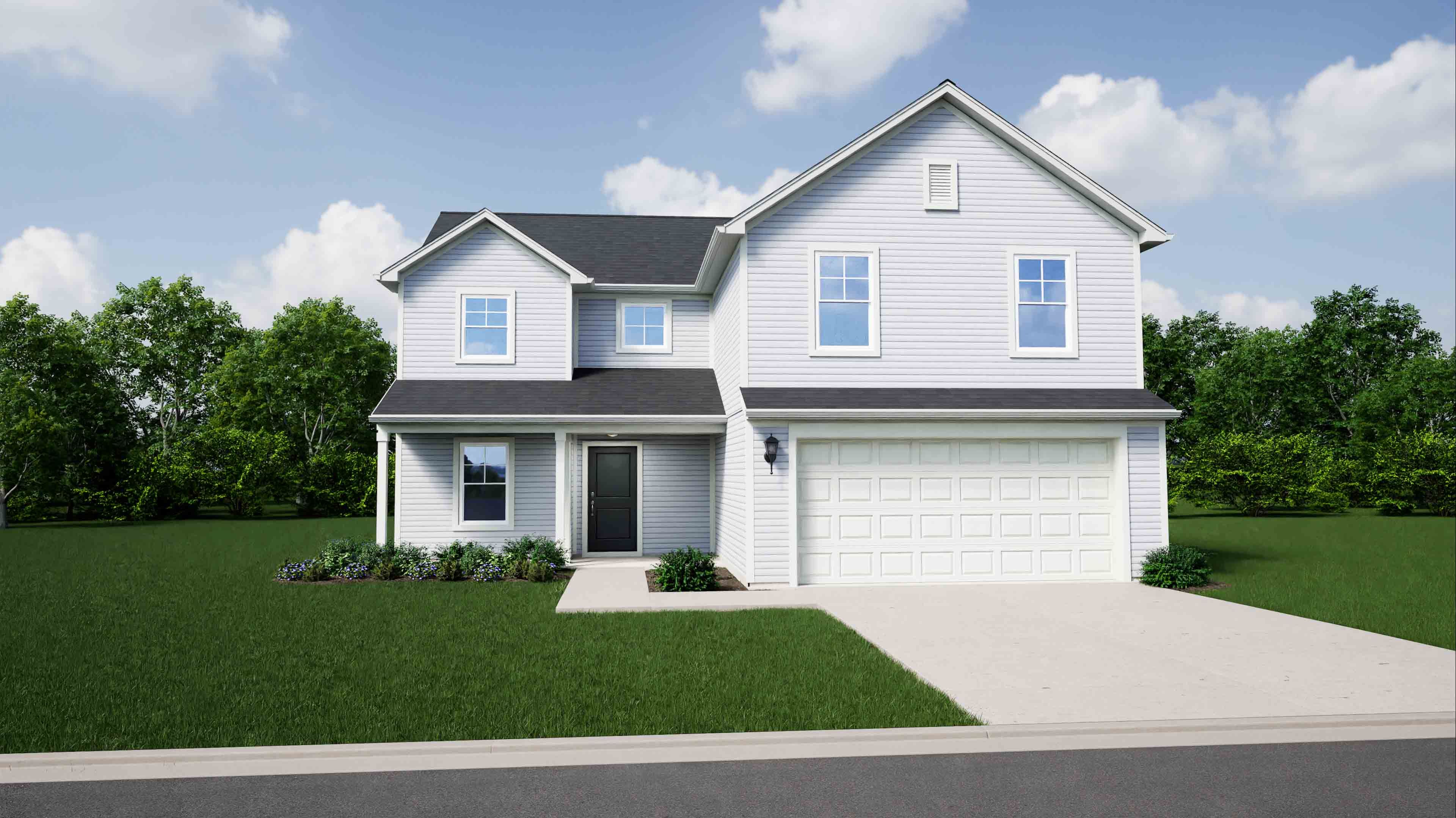 Elevation B, No Brick with Porch