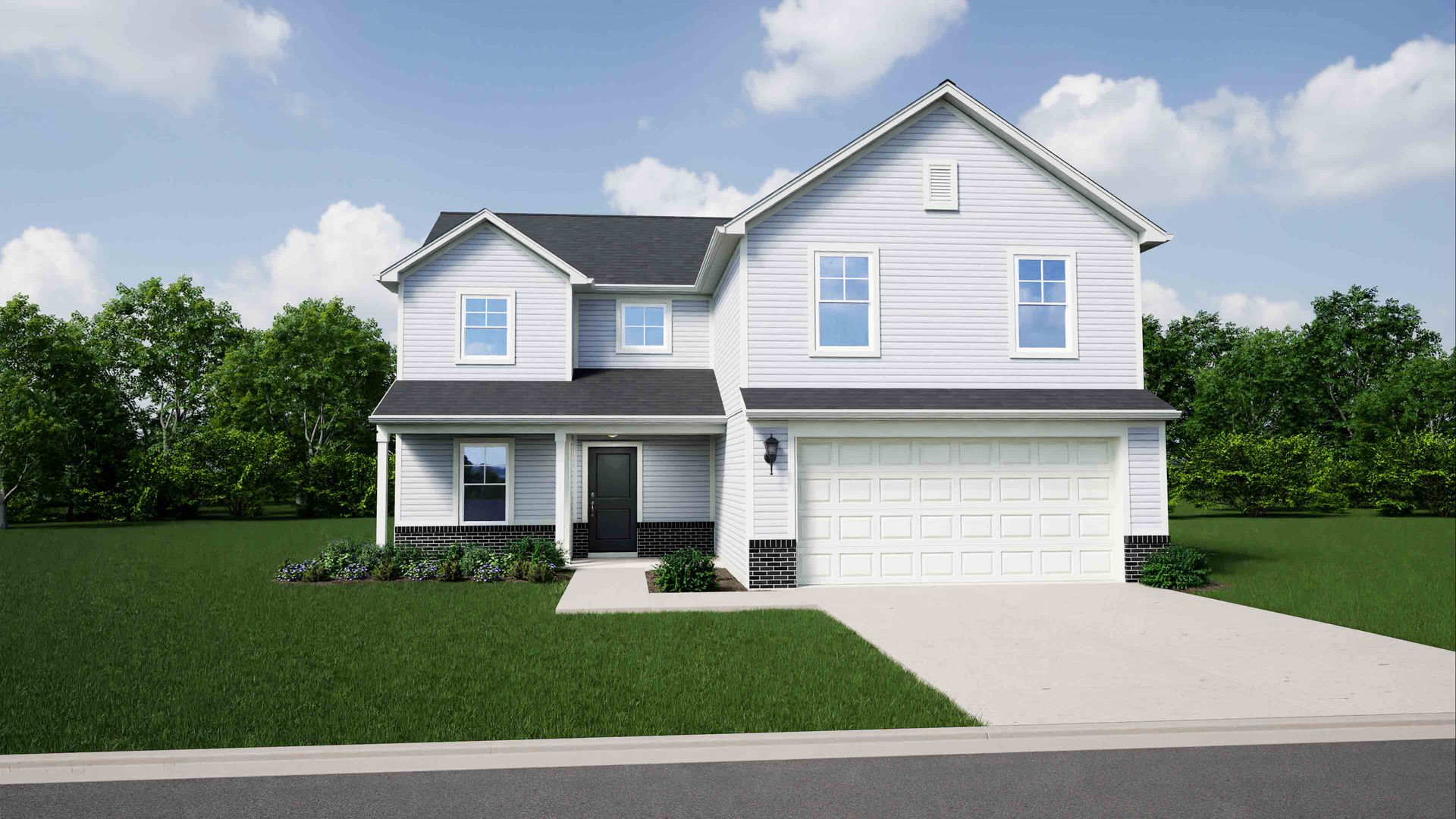 Elevation B, Brick A with Porch