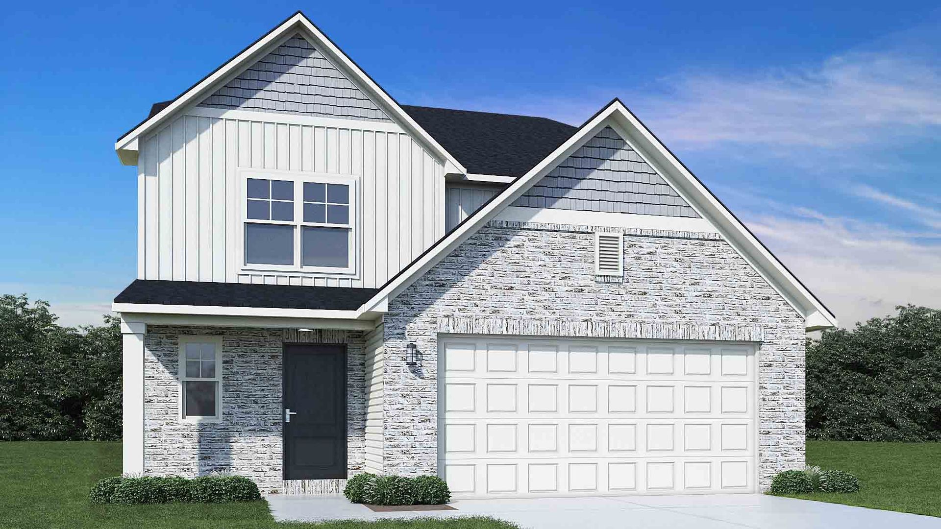 Elevation E, Brick C with Porch