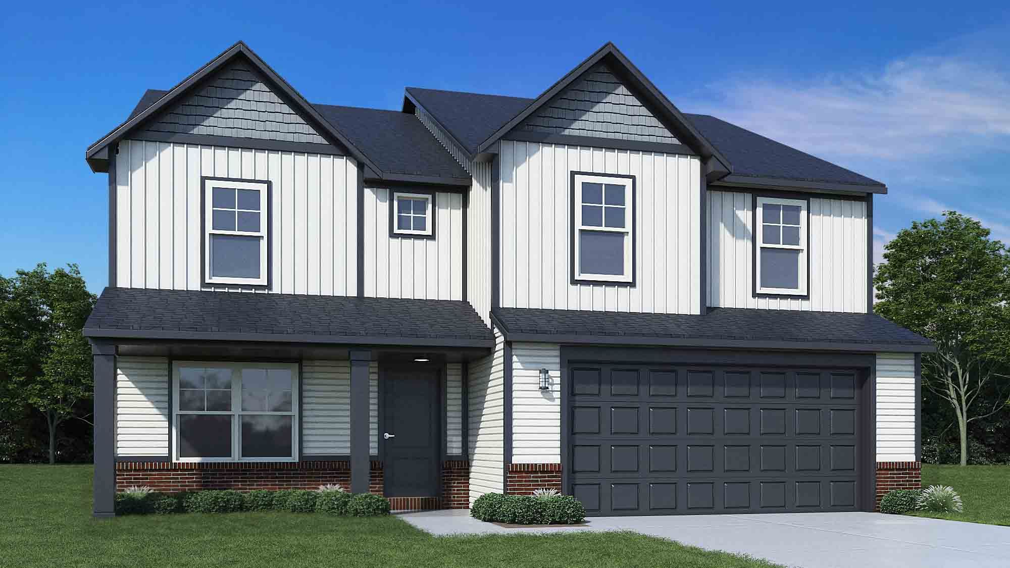 Elevation D, Brick A with Porch