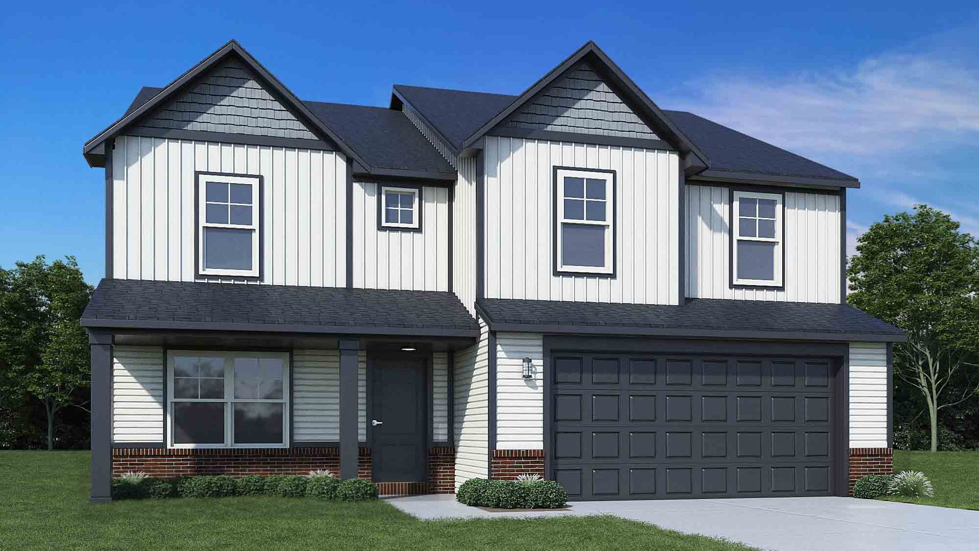 Elevation D, Brick A with Porch