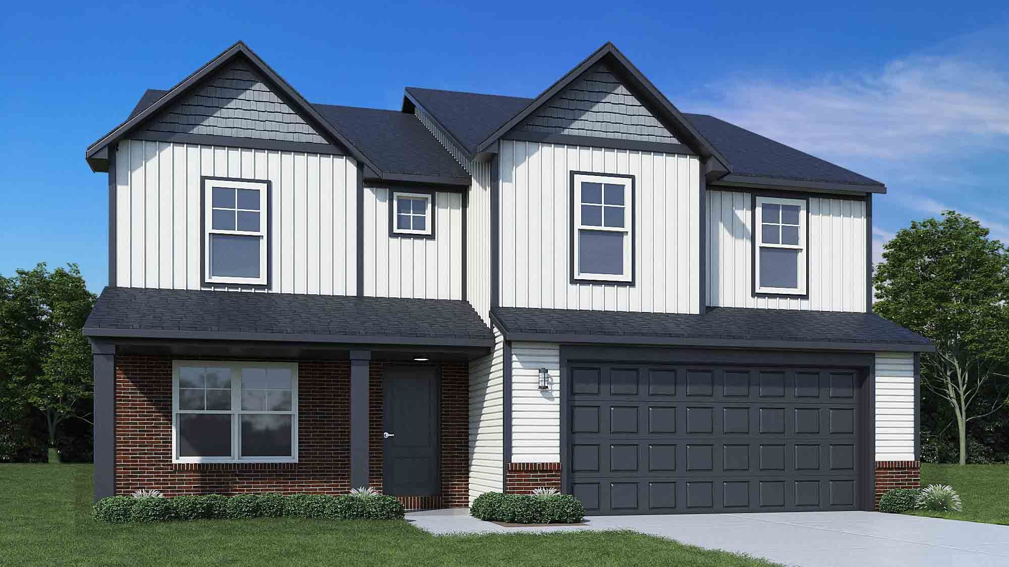 Elevation D, Brick B with Porch