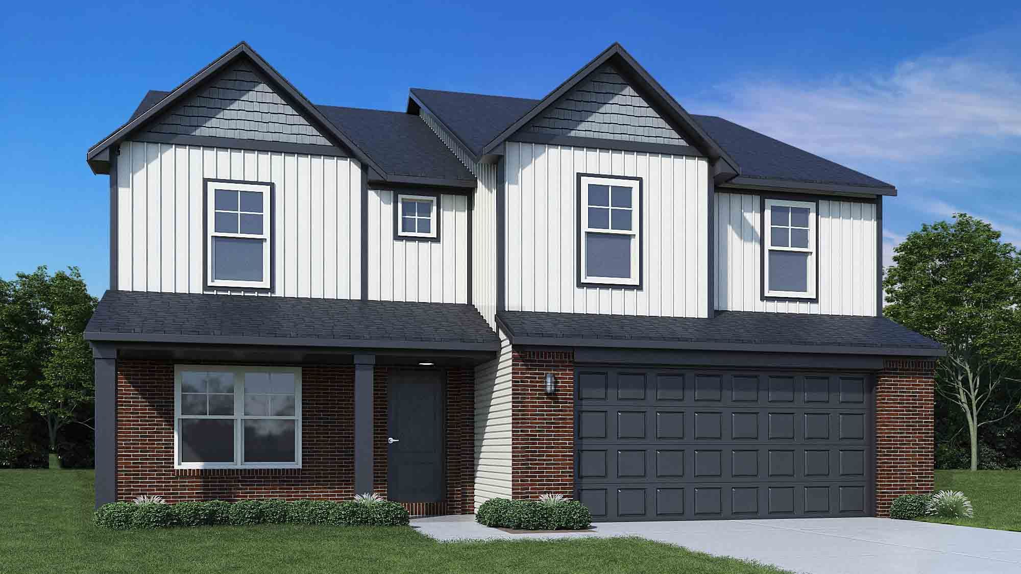 Elevation D, Brick C with Porch