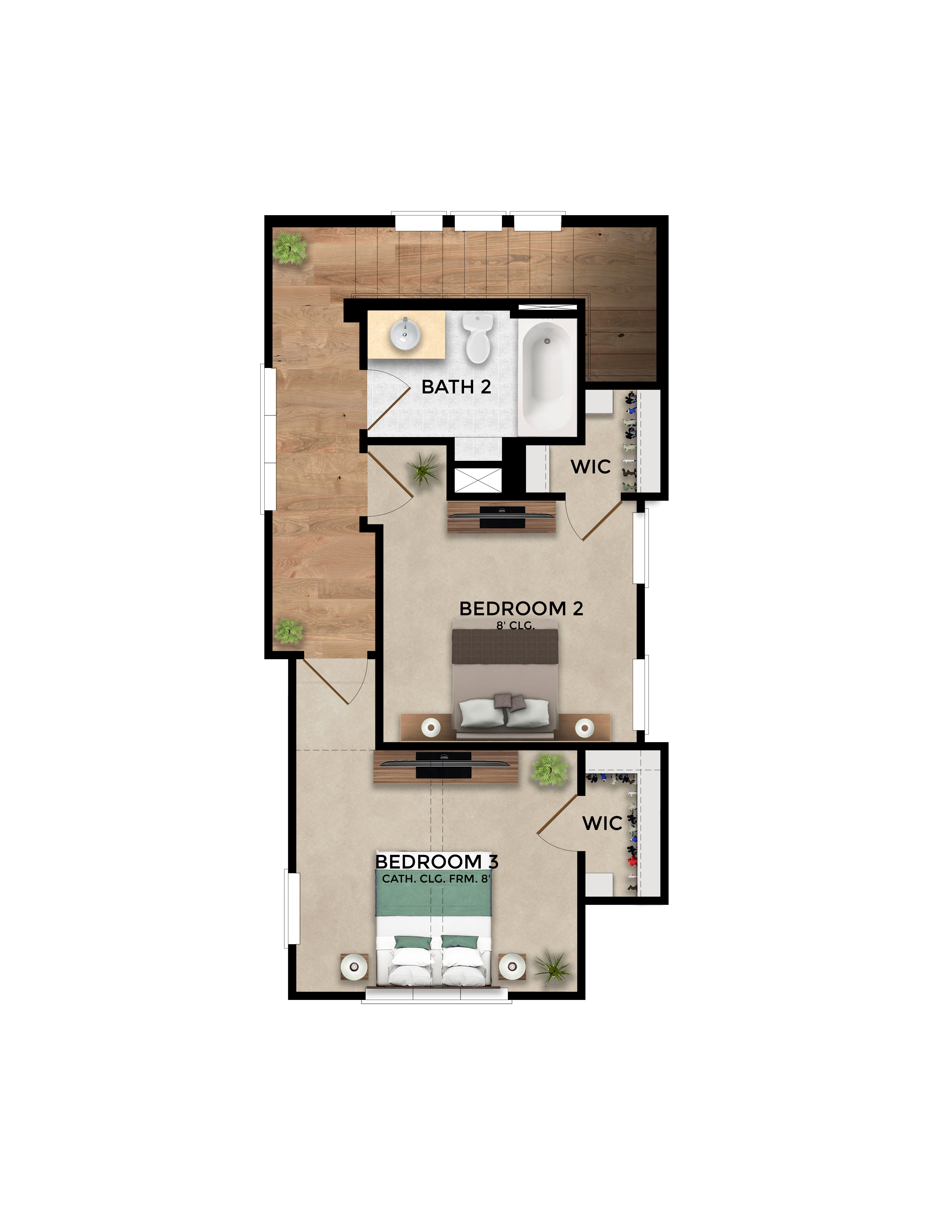 Third Floor - 2 Beds & Bath