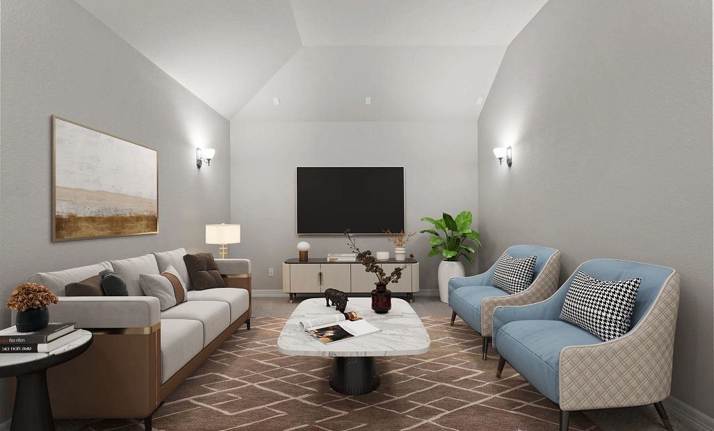 Media room conveniently situated off the game room, ideal for family movie nights or gaming.