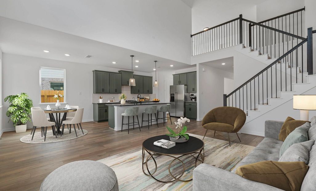 Open Concept living space. Note: Sample product photo. Actual exterior and interior selections may