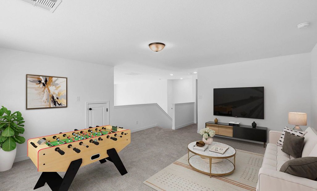 Upstairs loft. Sample product photo. Actual exterior and interior selections may vary by homesite.
