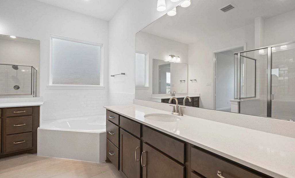 Primary bath. Note: Sample product photo - actual exterior and interior selections may vary by