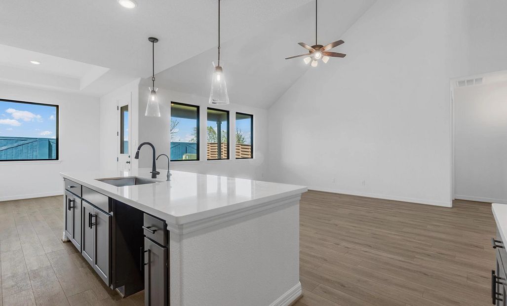 Kitchen and Gathering Room. Sample product photo. Actual exterior and interior selections may vary