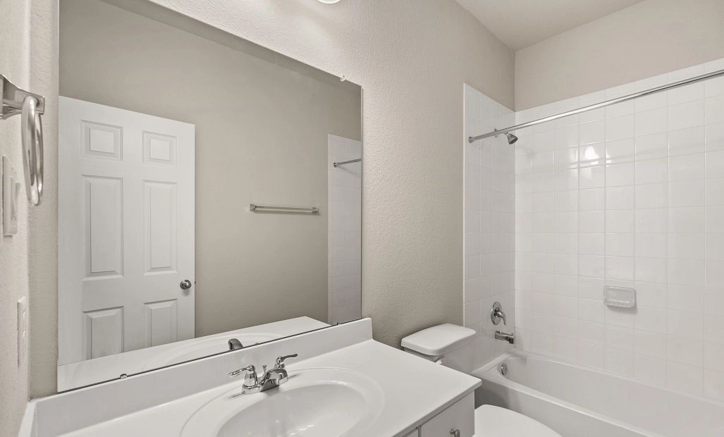 Secondary bathroom. Sample product photo. Actual exterior and interior selections may vary by
