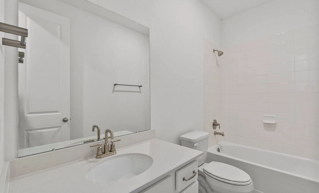 Secondary bathroom.  Sample product photo. Actual exterior and interior selections may vary by