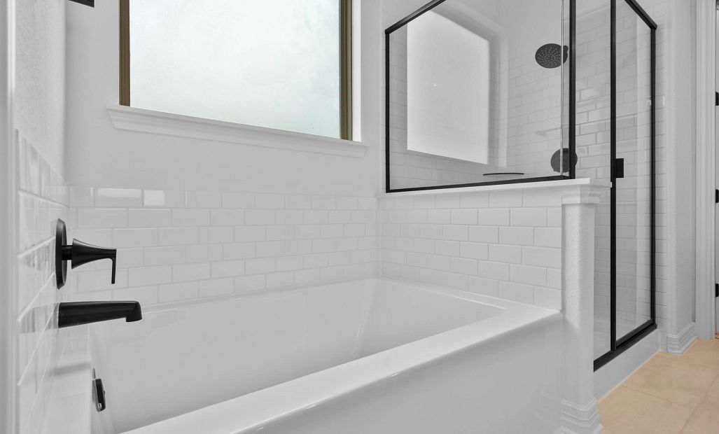 Separate tub and shower for relaxing mornings spent at home.
