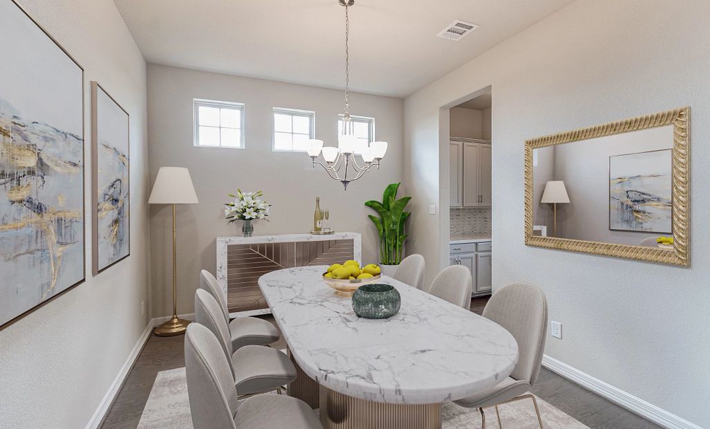 Formal Dining room. Note: Sample product photo - actual exterior and interior selections may vary by