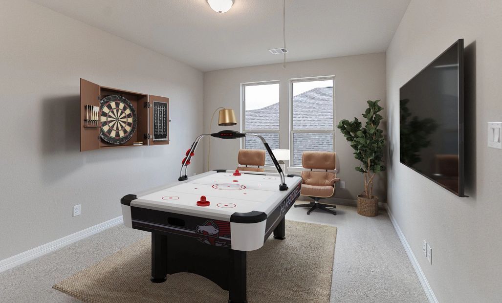 Game room. Note: Sample product photo - actual exterior and interior selections may vary by homesite