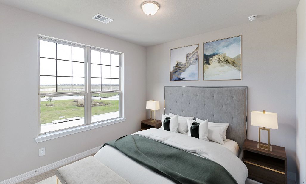 Third bedroom with access to the Jack & Jill bath. Note: Sample product photo - actual exterior and