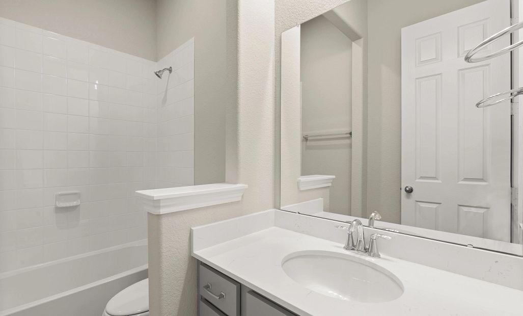 Secondary bath. Note: Sample product photo - actual exterior and interior selections may vary by