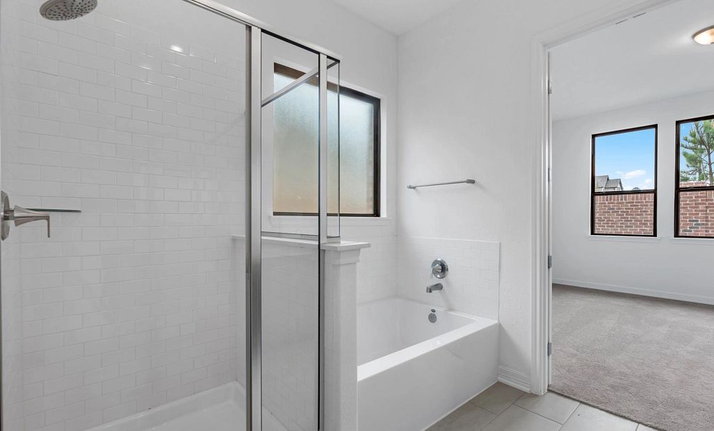 Primary bathroom. Sample product photo. Actual exterior and interior selections may vary by