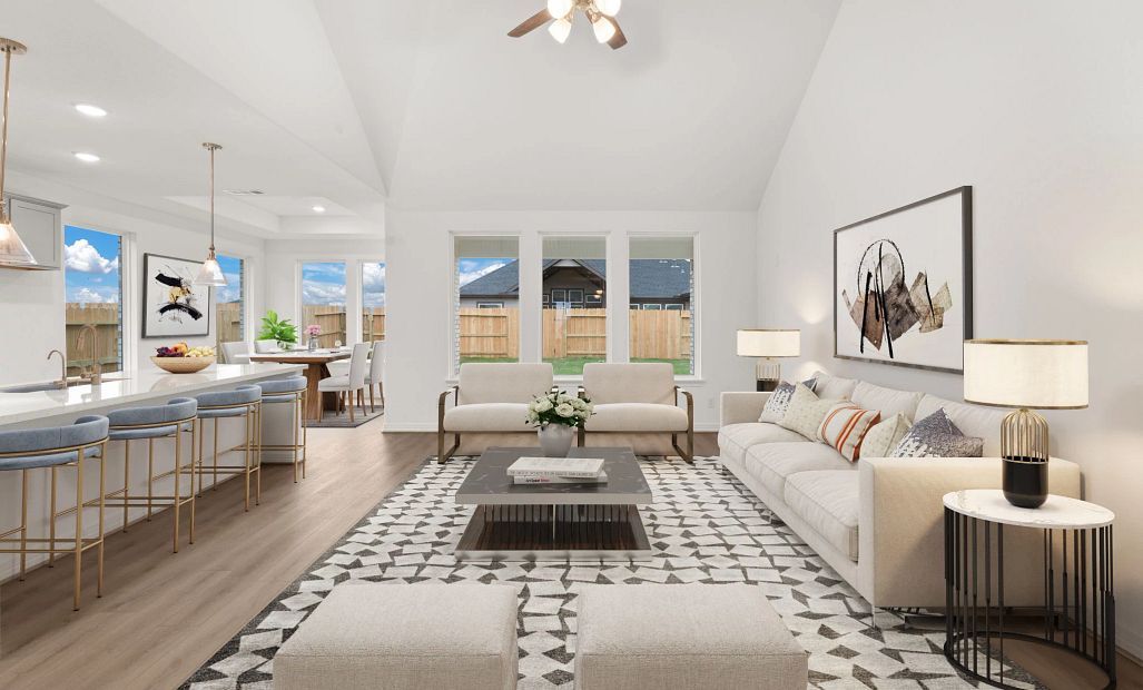 Gathering room. Sample product photo. Actual exterior and interior selections may vary by homesite.