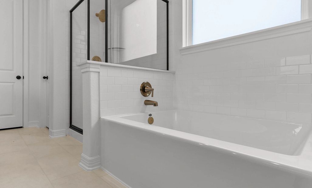Primary bathroom. Sample product photo. Actual exterior and interior selections may vary by