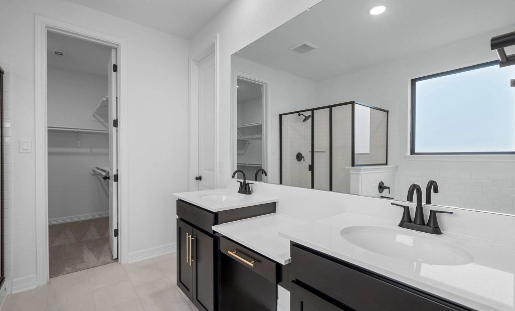 Primary bathroom. Sample product photo. Actual exterior and interior selections may vary by